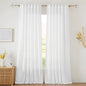 RYB HOME White Curtains Sheer - Linen Texture Sheer Window Covering, Light & Airy Translucent Panels for Bedroom Living Room Patio Glass Door, 52 inch Width x 95 inch Length, Set of 2