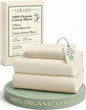 LANE LINEN 100% Organic Cotton Twin Bed Sheet Set, 3 Pc Twin Size Bed Sheets, Soft & Breathable Twin Sheet Set Boys, Hotel Style Bedding Sheets & Pillowcases, 15" Deep Fitted Sheet - Natural