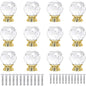 12 Pcs 30mm Round Shape Crystal Glass Cabinet Knobs with Screws Drawer Knob Pull Handle Used for Kitchen, Dresser, Door, Cupboard(Gold B Clear)