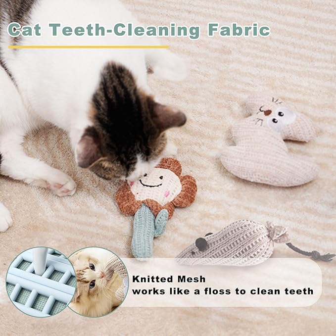 7-in-1 Interactive Cat Toys for Indoor Cats with Washable Adhesive Suction Cup, Hanging Cat Toys, Silvervine Stick and Sisal Chew Rope Catnip Teething Toy for Bored Kitten-Mewly Pet