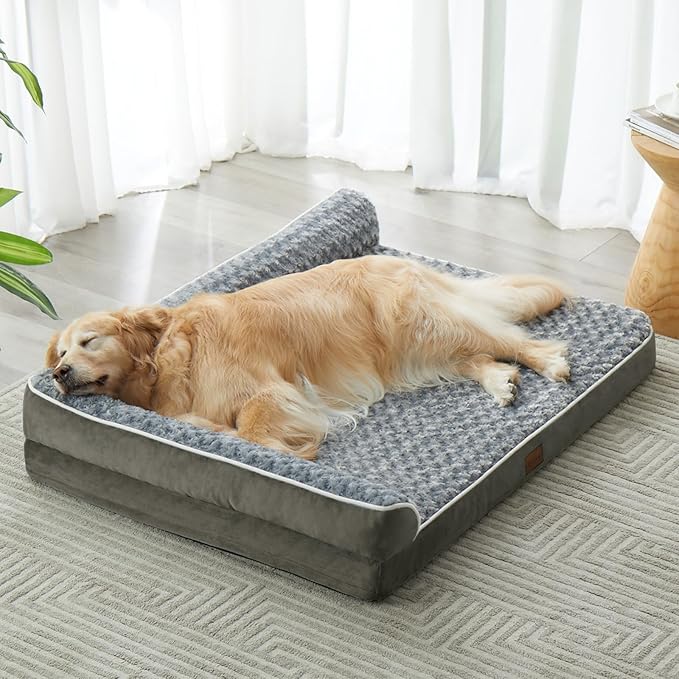 BFPETHOME Orthopedic Dog Beds for Large Dogs-Waterproof Sofa Dog Bed with Removable Washable Cover, Big Pet Bed with Waterproof Lining and Nonskid Bottom,Pet Bed for Large Dogs-Mewly Pet