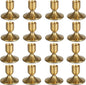 16Pcs Gold Candle Holders Metal Taper Candlesticks Holders Short Skinny Brass Candlestick Holders Candlestick Holders Bulk for Wedding Thanksgiving Centerpieces Christmas Birthday Party Holiday (16)
