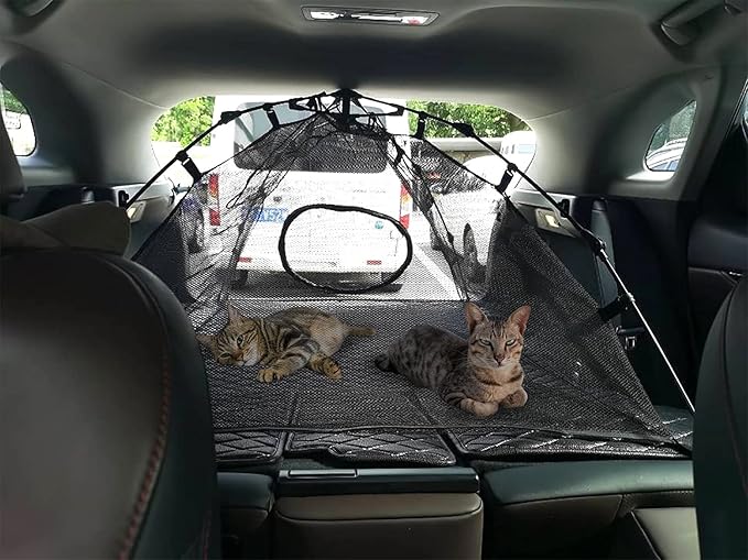 Portable Large Pop Up Pet Cat Tents Enclosures House for Outside Patio Indoor for Cat Puppy Rabbit Small Animals,Quick Opened,Independent or can be Connected to Tunnels-Mewly Pet