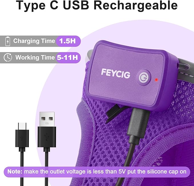 Light Up Dog Harness,Rechargeable LED Dog Harness for Small Medium Large Dogs,Reflective Lighted Safety Vest for Night Walking & Camping,Lightweight & Adjustable,Purple,XS-Mewly Pet