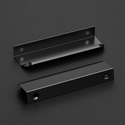 Ravinte Hardware 20 Pack Black Cabinet Handles, 5 Inch (128mm) Finger Edge Pulls, 4 Inch Hole Center, Finger Pulls for Cabinets