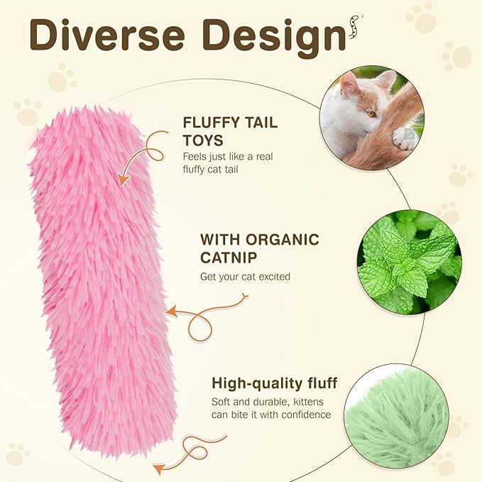 Cat Toys Cat Pillows Toys, 3 Pack Interactive Kicker Catnip Toys, Soft Durable Teething Chew Toy, Promote Exercise for Indoor (Green, Pink, Blue, 1)-Mewly Pet