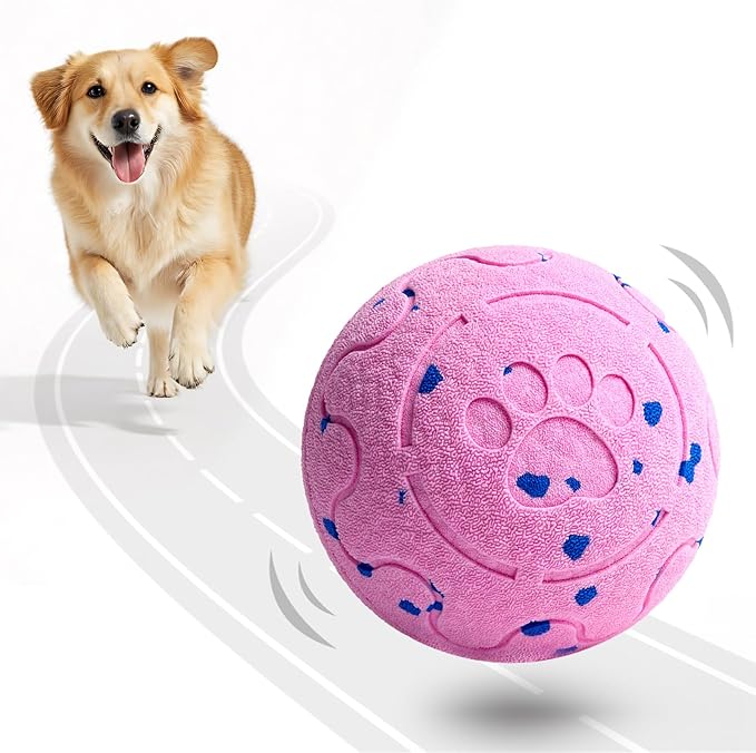 Dog Balls: Interactive Dog Ball Auto Rolling - Interactive Dog Toys for Aggressive Chewers - Bouncy & Throwable, Type-C Rechargeable, Washable, for Small & Medium & Large Dogs – Pink-Mewly Pet