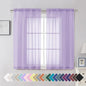 Aiyufeng Light Purple Sheer Curtain Panels Pair Sold 54 Inch Length, Light Filtering Window Curtain Drapes Treatment for Kitchen, Bedroom/Children Room, Voile Top Dual Rod Pocket, 2 Pack of 42 x 54"