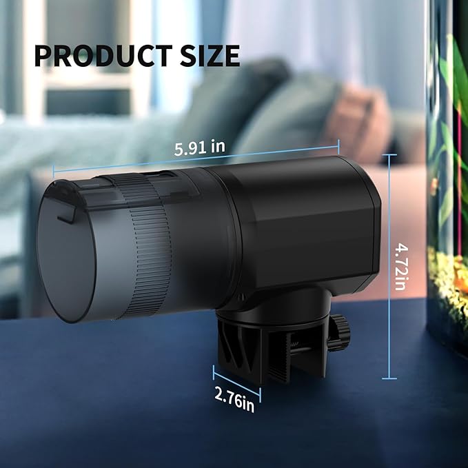 Automatic Fish Feeder for Aquarium: Rechargeable Fish Feeder Dispenser,Moisture-Proof & 200ML Large Capacity Betta Turtle Vacation Feeder,Auto Fish Food Dispenser Timer for Weekends/Business-Mewly Pet