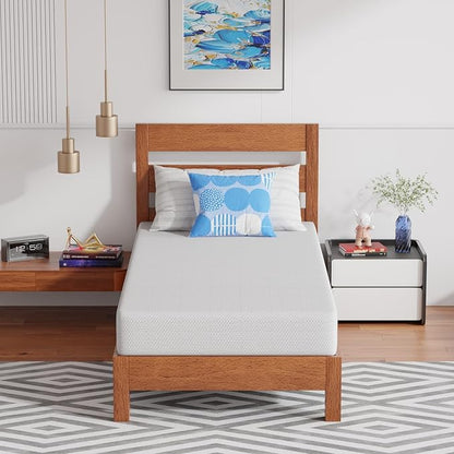 PayLessHere 8 Inch Twin XL Green Tea Memory Foam Mattress Cooling Gel Infused Mattress,Medium Firm Mattresses Fiberglass Free/CertiPUR-US Certified/Bed-in-a-Box/Pressure Relieving Twin XL Size,White