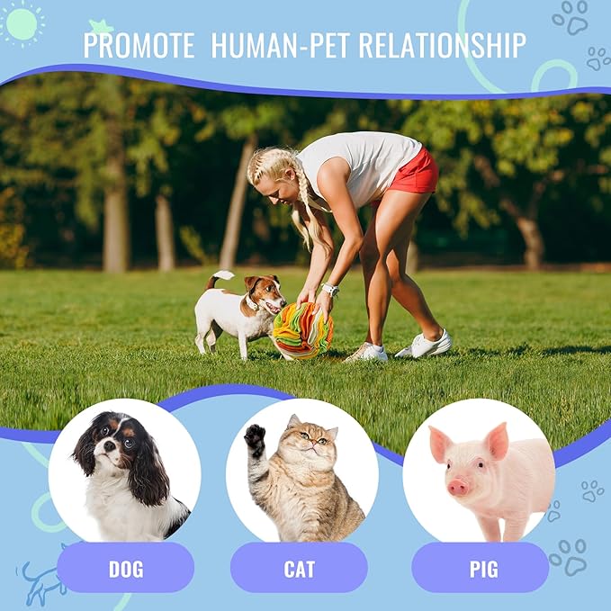 Pet Snuffle Ball, Puzzle Sniffing Interactive Dog Ball for Blind Dogs Training Stress Relief Dog Enrichment Toys Treat Machine Washable (15cm, Tropical Fruit)-Mewly Pet
