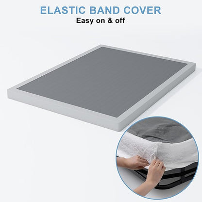 3 Inch Queen Size Box Spring, Low Profile Box Spring for Queen Bed,Heavy Duty Mattress Foundation, Metal Bed Base,Easy Assembly/Noise Free