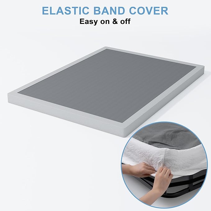 Low Profile Box Spring King Size,3 Inch Box Spring for King Bed,Heavy Duty Mattress Foundation,Metal Bed Base/Noise Free/Non-Slip/Easy Assembly