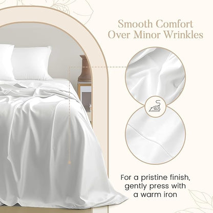100% Cotton 800 Thread Count Breathable Split King Bed Sheets, Soft & Comfy Naturally Cool Fully Elasticated Fitted Sheet & Pillowcase Sets, Machine Washable No Pill Fade Resistant – Semolina