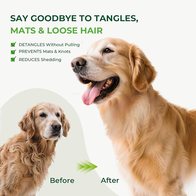 Pecute Slicker Brush for Dogs Cats with Air-Cushion and Soft Pins, Dog Brush for Shedding Massaging Grooming, Lightweight Cat Brush with Pet Comb, Gently Removes Loose Fur Undercoat-Mewly Pet