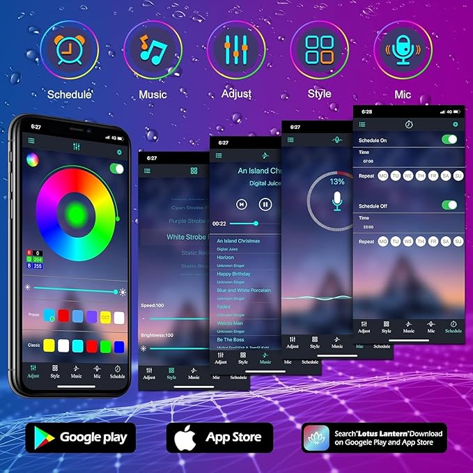 AILBTON 300ft Outdoor LED Strip Lights Waterproof,IP68 Outside Led Light Strips Waterproof with Bluetooth App Remote Control,Music Sync RGB Exterior Led Rope Lights,for Balcony,Deck,Roof,Garden,Pool