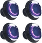 4 Pack 1.37" Dresser Drawer Knobs, Round Crystal Glass Cabinet Pulls with Screws for Kitchen, Bathroom, Nursery Nursery Kids Room (Purple Moon Symbol)