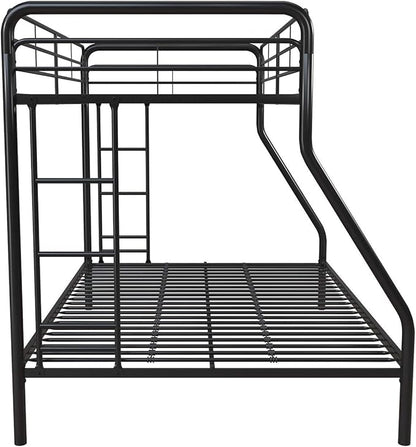 DHP Dusty Metal Bunk Bed with Secured Ladders, Twin/Full, Black