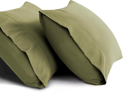 Sweet Home Collection 7 Piece Comforter Set Bag Solid Color All Season Soft Down Alternative Blanket & Luxurious Microfiber Bed Sheets, Sage, Twin XL