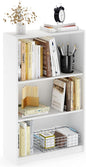 Furinno JAYA Book Shelf, 3-Tier Bookshelf, Bookcase with Adjustable Shelves, 9.5 x 24.5 x 40.3, for Living Room, Bedroom, Home Office, White