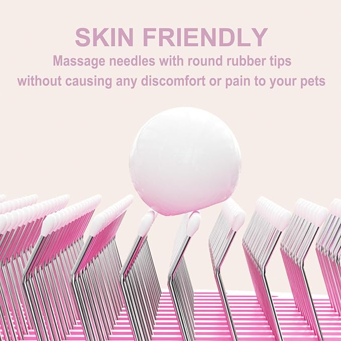 Cat Brush Dog brushes with Release Button for Shedding Grooming, fit for Long or Medium Haired Cats, Lightweight Skin Friendly Pet Brush Hair Removal Comb Brushes for Kitten-Mewly Pet