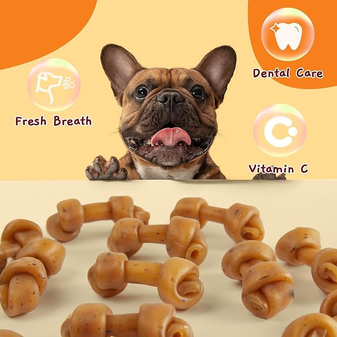 Jungle Calling Peanut Butter Dog Treats, Dental Puppy Chews, Rawhide-Free Bones for Small Dogs, 2.5''-Mewly Pet
