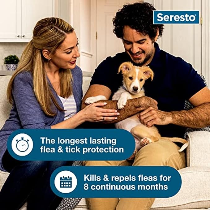 Seresto Small Dog Vet-Recommended Flea & Tick Treatment & Prevention Collar for Dogs Under 18 lbs. | 8 Months Protection-Mewly Pet