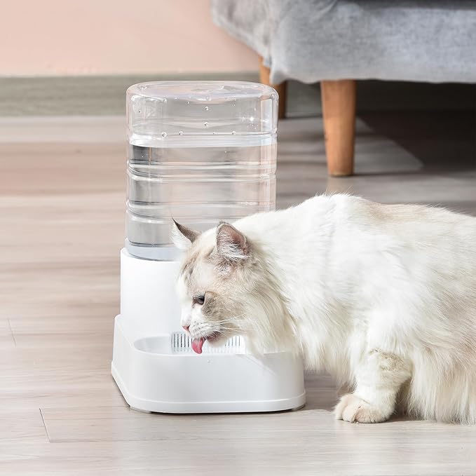PAWGETHER® Gravity Automatic Pet Water Dispenser with 1 Filter for Cats and Small Dogs 1 Gallon/3.5L Auto Pet Waterer Dog Water Dispenser, Easy to Fill-Mewly Pet