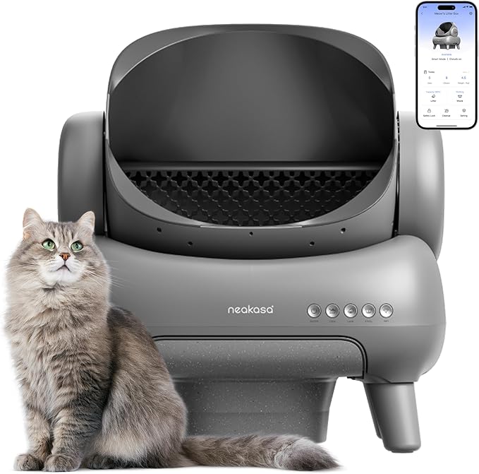 Neakasa M1 Open-Top Self Cleaning Cat Litter Box, Automatic Cat Litter Box with APP Control, Odor-Free Waste Disposal Includes Trash Bags-Mewly Pet