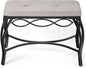 Mango Steam Heather Gray Shoe Bench - Vanity Seat for Makeup Room, Dressing Stool, Entryway Bench - Powder Coated, Upholstered, Space Saving