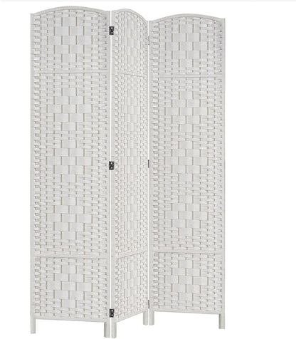 Rose Home Fashion 6 ft Tall Room Divider, Room Dividers and Folding Privacy Screens, 15.7in Privacy Screen 3 Panel Partition Temporary Wall Separation for Private, White