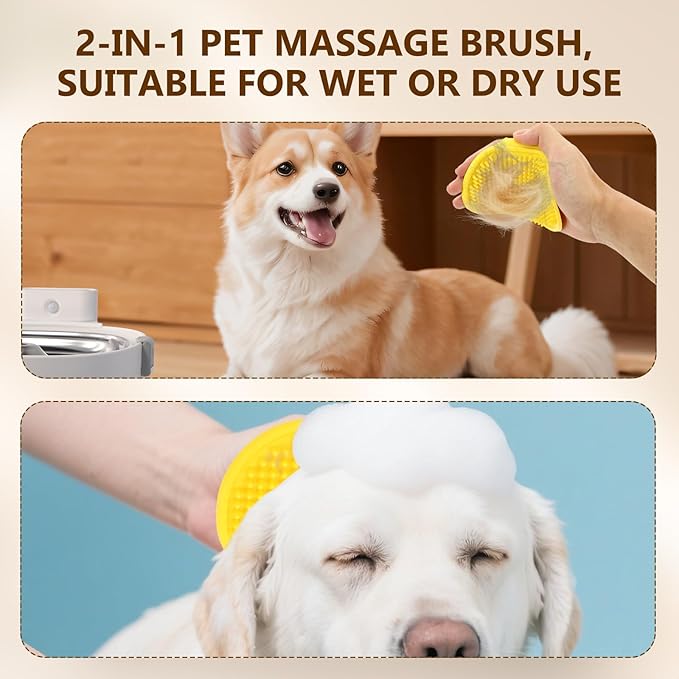 Cat Comb, Cat Grooming Brush, Self-Cleaning Flea Comb, Multi-Functional Pet Comb,Suitable for Pet Massage, Cleaning And Hair Removal-Mewly Pet