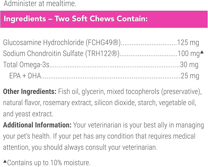 Nutramax Cosequin for Cats Joint Health Supplement, Contains Glucosamine for Cats, Plus Chondroitin and Omega-3s, Supports Joint and Skin and Coat Health, Soft Chews, 60 Count-Mewly Pet