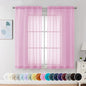 Chyhomenyc Light Pink Sheer Curtains 63 Inch Length 2 Panels, Light Filtering Airy Rod Pocket Window Curtain Treatment Drapes for Bedroom, Each 42Wx63L Inches