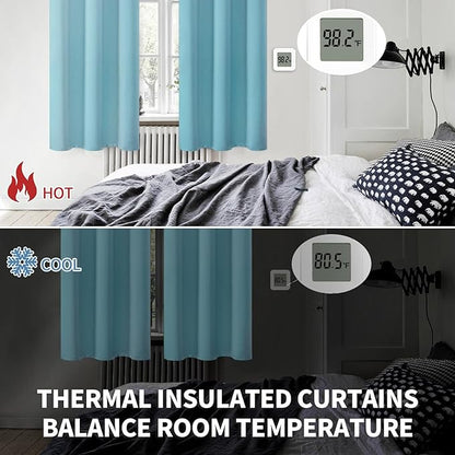 BGment Blackout Curtains - Grommet Thermal Insulated Room Darkening Bedroom and Living Room Curtains, Set of 2 Panels (42 x 72 Inch, Aqua)