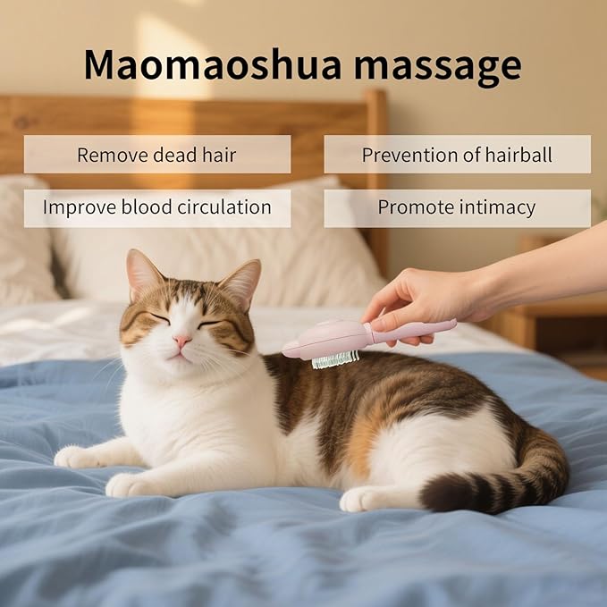 Zoocozy Cat Brush for Shedding, Dog Deshedding Brush, Pet Hair Removal Tool for Puppy Pitten(Pink)-Mewly Pet