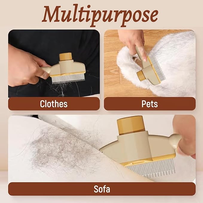 2 Pcs Brush for Cats, brush Cat Comb, Avatore brushs-Removes Fur & Relieves Pain, Upgrade Dog and Cat Hair Removal with Release Button, Multi-function Grooming Brushs for Short&Long Cats-Mewly Pet