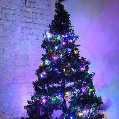 50-Count 8 Modes Christmas Lights with Timer, 18ft Battery Operated String Light Mini Lights Set for Indoor Outdoor Wreath Decor Christmas Tree Thanksgiving Day, Multicolor