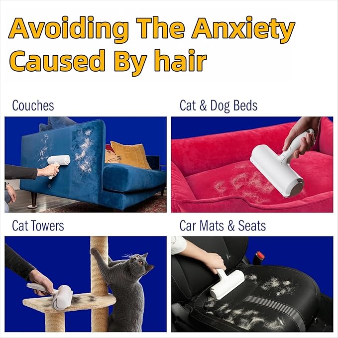 Roller Pet Hair Removal Tool，Reusable Lint Roller - Cat and Dog Hair Remover for Furniture，Dog Brush for Shedding，Portable Multi-Surface Fur Removal Tool (Sofas,Carpets,Clothing,Bed Sheet)-Mewly Pet