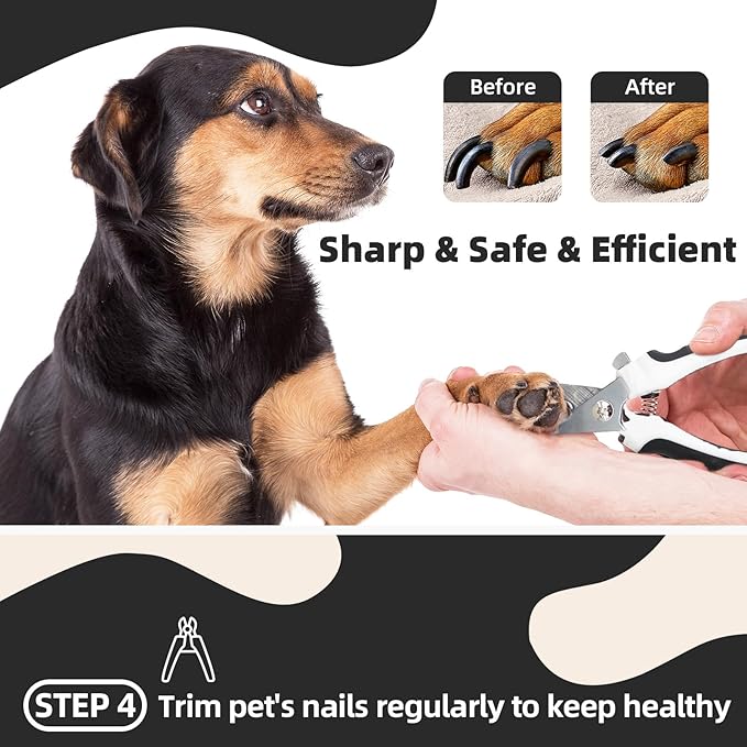 Dog Brush for Shedding, 7 PCS Dog Grooming Brush Kit, Undercoat Rake, Slicker Brush, Deshedding Comb, Bath Brush, Nail Clipper for Long & Short Haired Dogs & Cats, Black-Mewly Pet