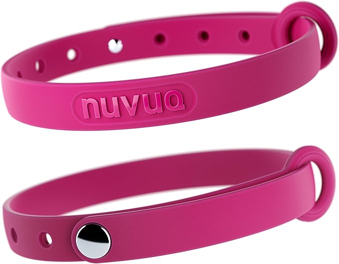 Cat Collar 2 Pack - Soft, Comfortable, and Lightweight Safety Breakaway Collar with Name Tag Ring for Outdoor Cats and Sensitive Skin Kittens by Nuvuq (6 ⅞" to 10 ¼", Pink)-Mewly Pet