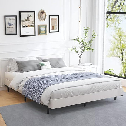 ALDRICH 5 Inch Heavy Duty Metal Box Spring Mattress Foundation 3000lbs Max Weight Capacity/Non-Slip/No Noise/Easy Assembly/Easy Clean Cover,Queen