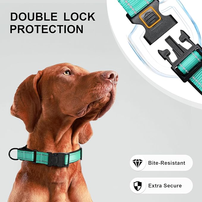 Airtag Dog Collar with Martingale Design, IP68 Waterproof Air Tag Collar Holder, Adjustable Reflective Soft Padded Nylon Dog Collar for Large Medium Small Dogs-Mewly Pet