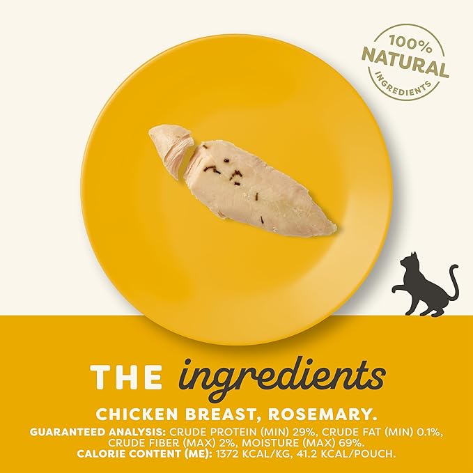 Applaws Natural Cat Treats, Grain-Free, High-Protein Whole Chicken & Rosemary Loins, Single-Ingredient Healthy Snack for Cats (12 x 1.06 oz Loins)-Mewly Pet