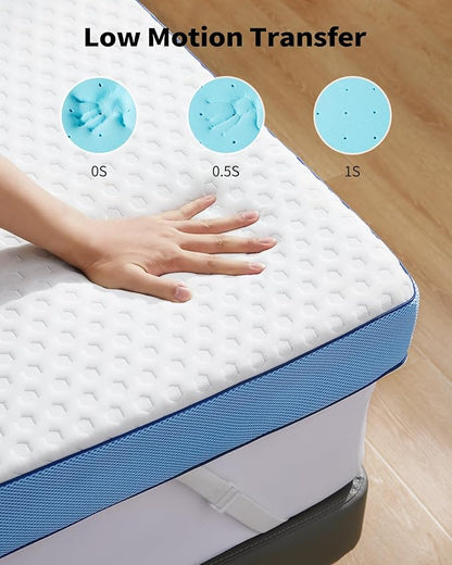 PERLECARE 3 Inch Firm Mattress Topper King Size, Cooling Gel-Infused & Bamboo Charcoal Memory Foam Bed Topper for Pressure Relief, High-Density Mattress Pad with Removable Cover, CertiPUR-US Certified