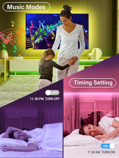 Led Lights for TV, 20ft TV Backlight for 32-80 Inch, USB Light Strip with Remote, App Control, RGB Strip Lights Music Sync Color Changing Led Lights for Bedroom, Gaming Accessories