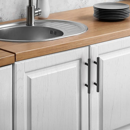 JOY DECOR 10 Pack Cabinet Handles, Black Cabinet Pulls, 4 in Hole Center Kitchen Hardware, Stainless Steel T Bar Handles for Dresser Drawers