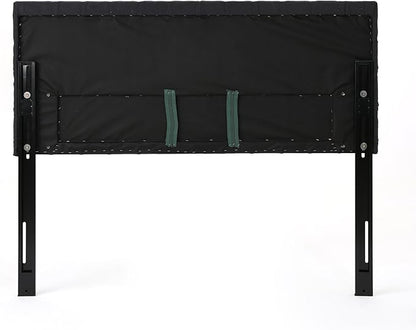 Christopher Knight Home Jezebel Fabric Headboard, Queen / Full, Dark Charcoal / Black Steel