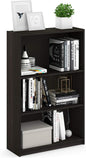 Furinno JAYA Book Shelf, 3-Tier Bookshelf, Bookcase with Adjustable Shelves, 9.5 x 24.5 x 40.3, for Living Room, Bedroom, Home Office, Espresso