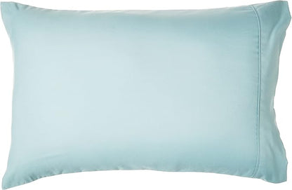 Sweet Home Collection 5 Piece Comforter Set Bag Solid Color All Season Soft Down Alternative Blanket & Luxurious Microfiber Bed Sheets, Misty Blue, Twin